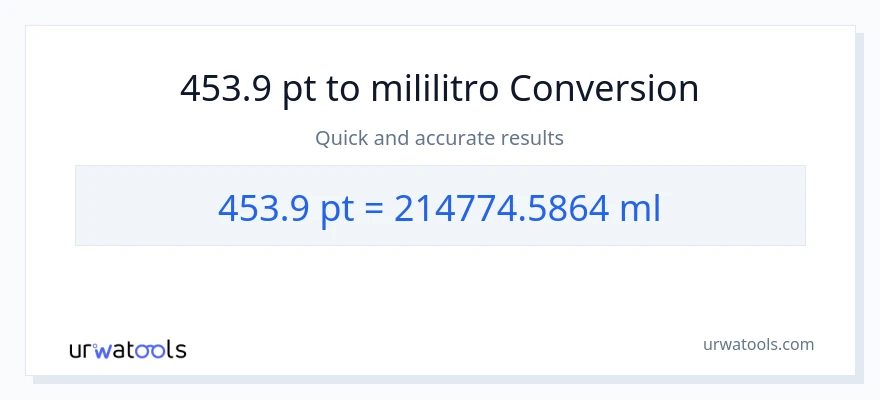 453.9 Pints patungong mga mililitro na conversion