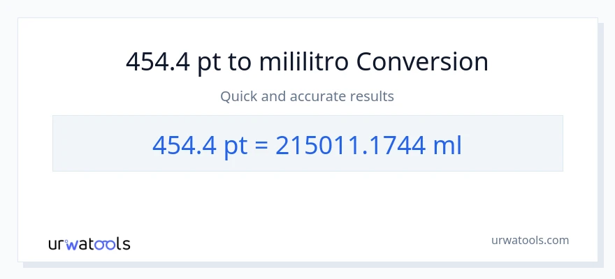 454.4 Pints patungong mga mililitro na conversion