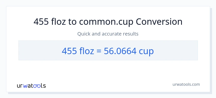455 mga onsa ng likido patungong mga tasa na conversion