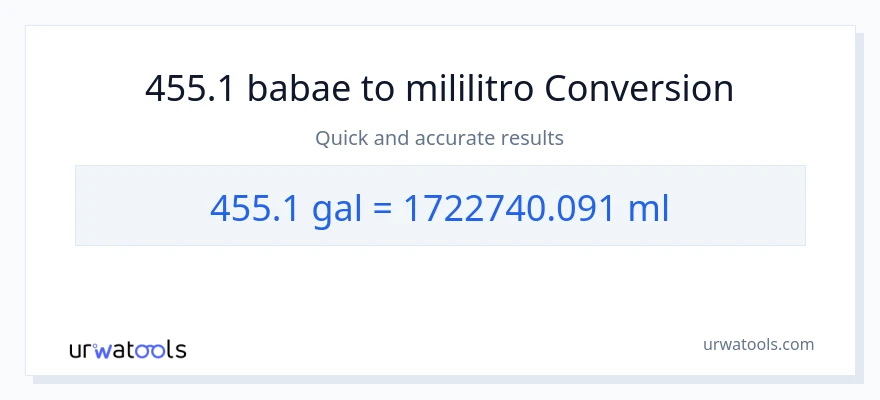 455.1 Mga galon patungong mga mililitro na conversion