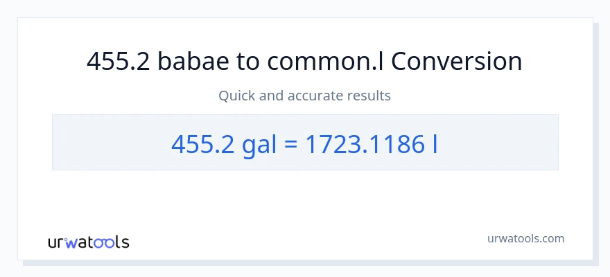 455.2 Mga galon patungong Liters na conversion