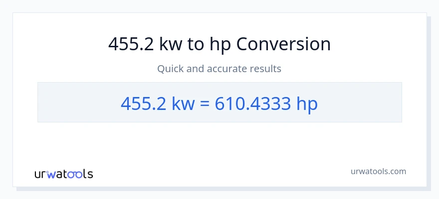 455.2 kilowatts patungong lakas-kabayo na conversion