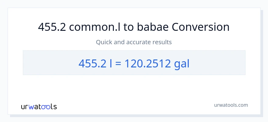 455.2 Liters patungong Mga galon na conversion