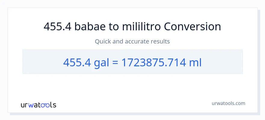 455.4 Mga galon patungong mga mililitro na conversion