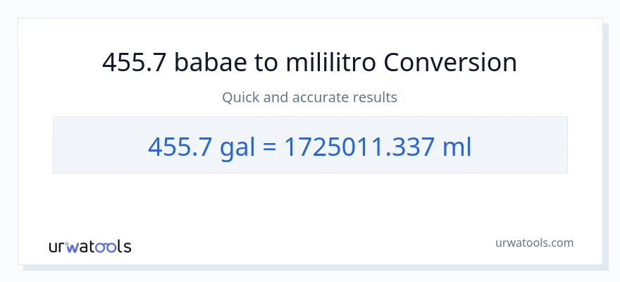 455.7 Mga galon patungong mga mililitro na conversion