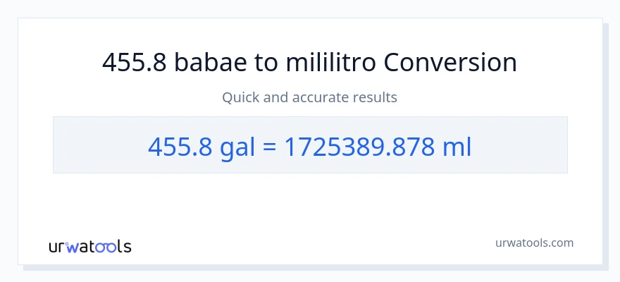 455.8 Mga galon patungong mga mililitro na conversion