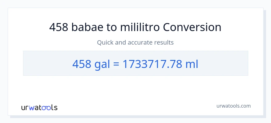 458 Mga galon patungong mga mililitro na conversion