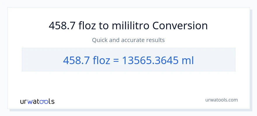 458.7 mga onsa ng likido patungong mga mililitro na conversion