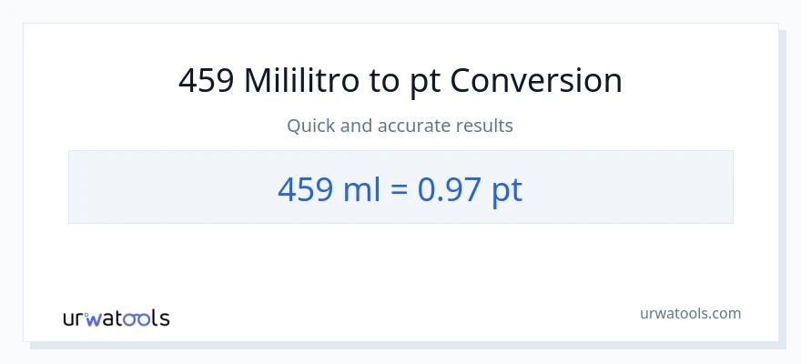 459 mga mililitro patungong Pints na conversion