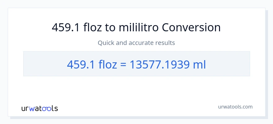 459.1 mga onsa ng likido patungong mga mililitro na conversion
