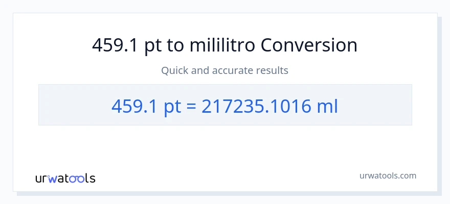 459.1 Pints patungong mga mililitro na conversion
