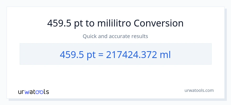 459.5 Pints patungong mga mililitro na conversion
