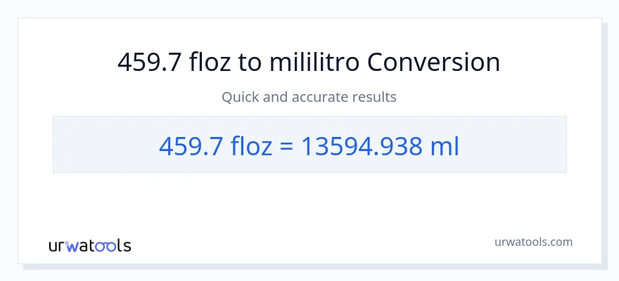 459.7 mga onsa ng likido patungong mga mililitro na conversion