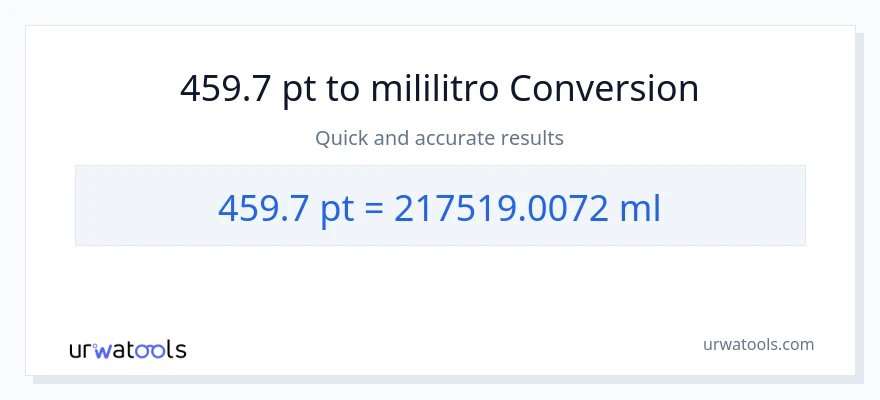 459.7 Pints patungong mga mililitro na conversion
