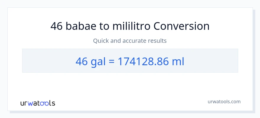 46 Mga galon patungong mga mililitro na conversion