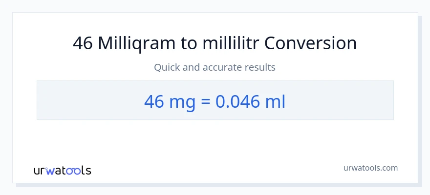 46 milliqram-dən millilitr-ə çevrilmə