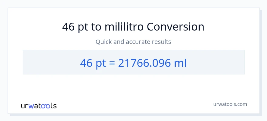 46 Pints patungong mga mililitro na conversion