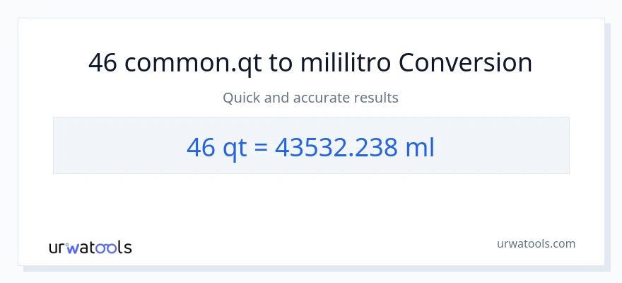 46 Quarts patungong mga mililitro na conversion