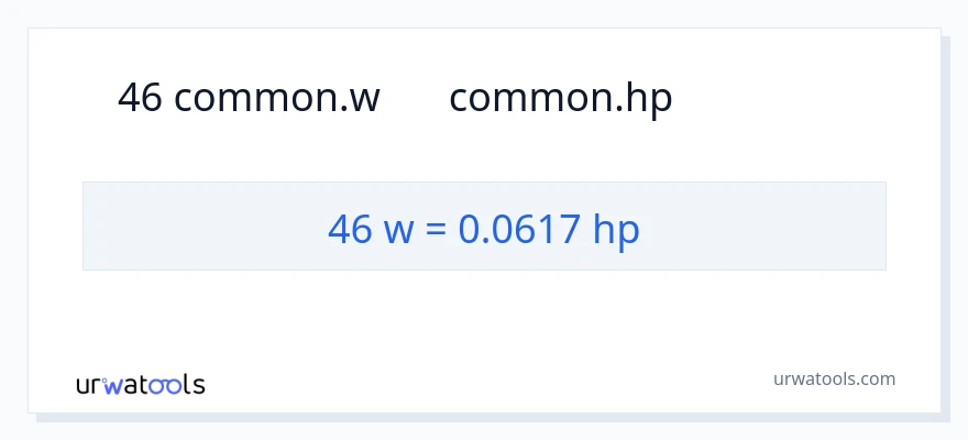 46 વોટ્સ થી હોર્સપાવર રૂપાંતર