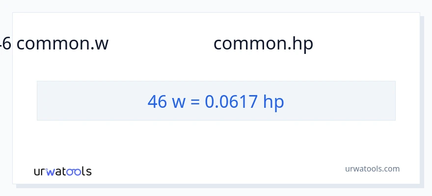46 வாட்ஸ் இலிருந்து குதிரைத்திறன் வரை மாற்றம்