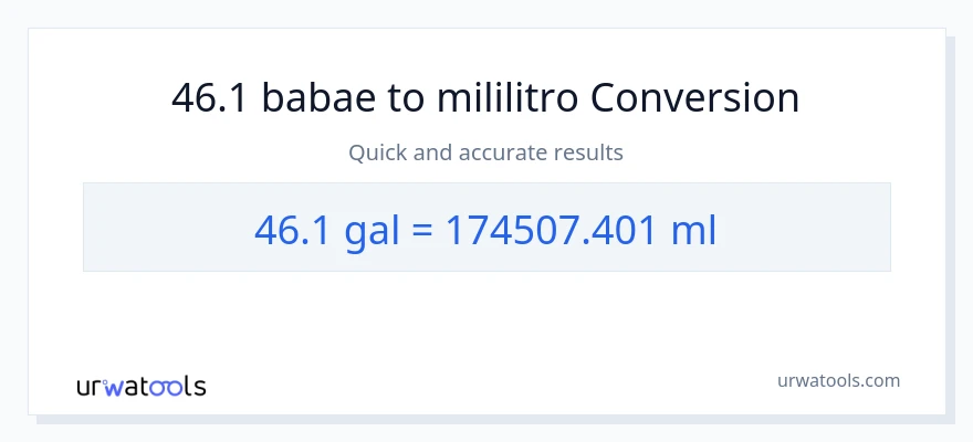 46.1 Mga galon patungong mga mililitro na conversion