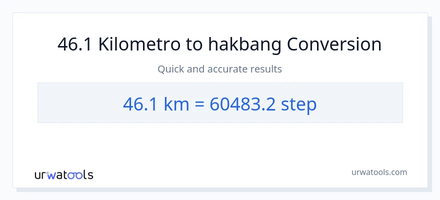 46.1 Kilometro patungong mga hakbang na conversion