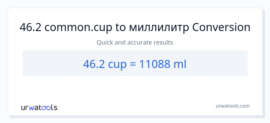 46.2 чашки в миллилитры преобразование