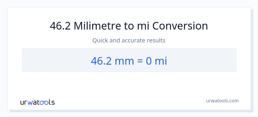 46.2 milimetre'den mil'e dönüşüm