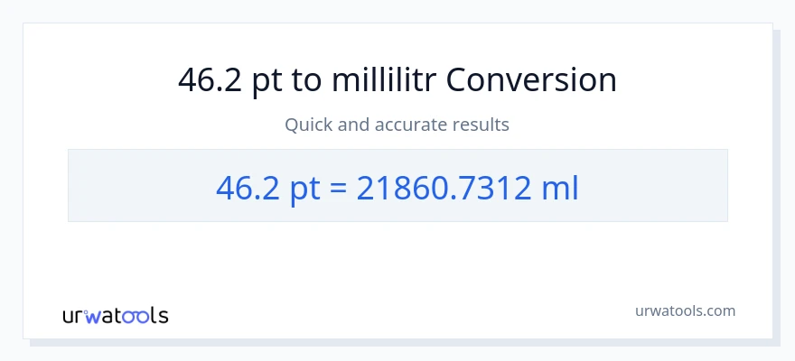 46.2 Pints-dən millilitr-ə çevrilmə