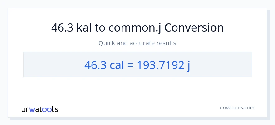 46.3 mga kaloriya patungong mga joule na conversion