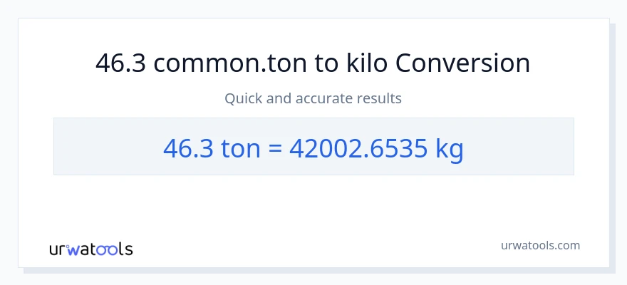 46.3 Tons patungong kilo na conversion