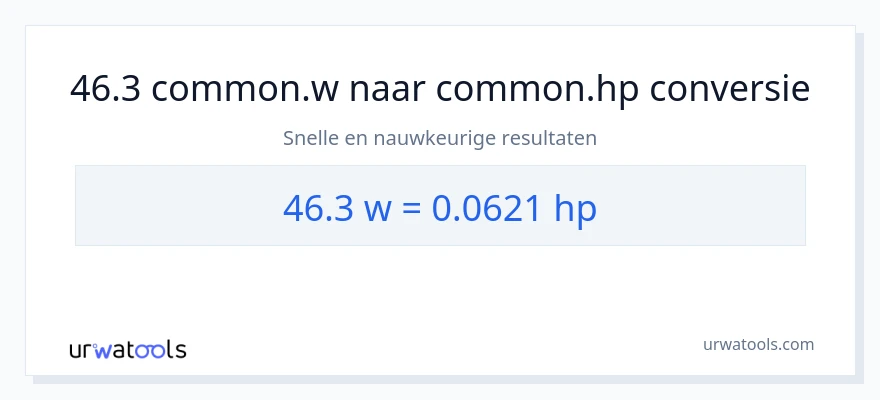 46.3 watt naar paardenkracht conversie