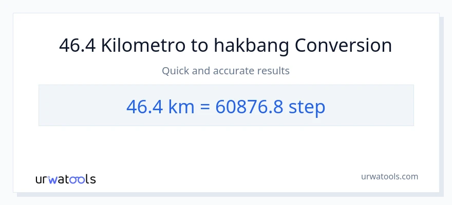46.4 Kilometro patungong mga hakbang na conversion
