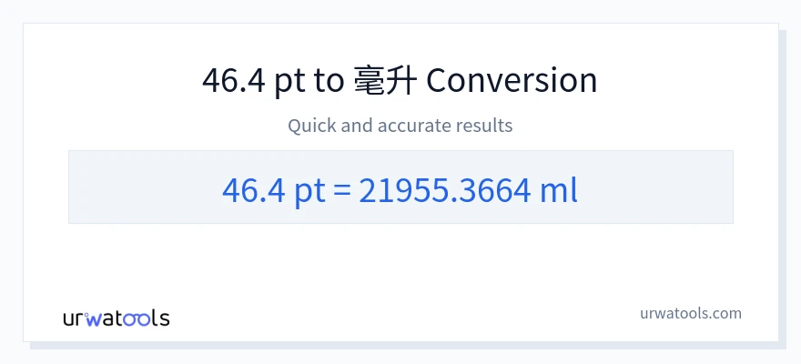 46.4 Pints 到 毫升 轉換