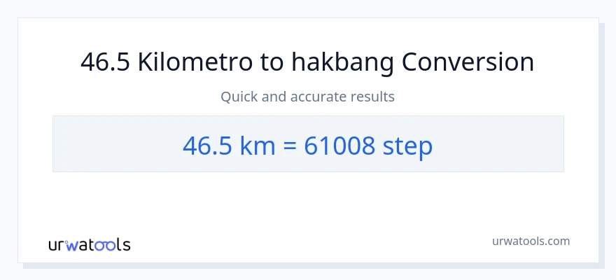 46.5 Kilometro patungong mga hakbang na conversion