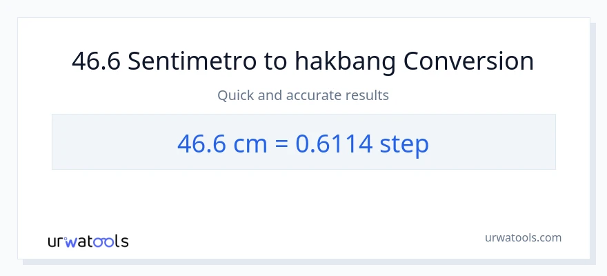 46.6 Mga Sentimetro patungong mga hakbang na conversion