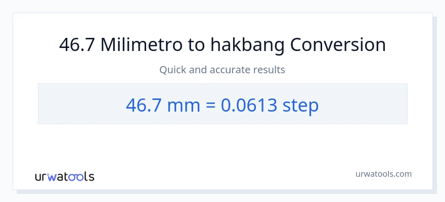 46.7 milimetro patungong mga hakbang na conversion