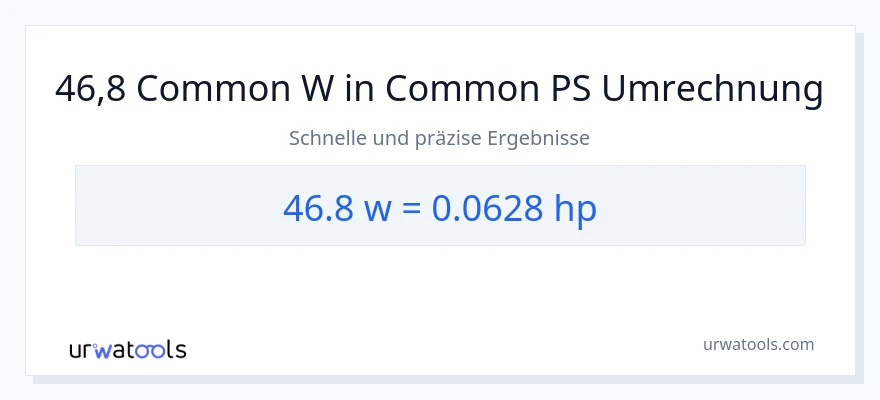 46.8 Watt zu PS Umwandlung