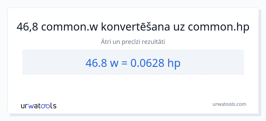 46.8 vati uz zirgspēki konversiju