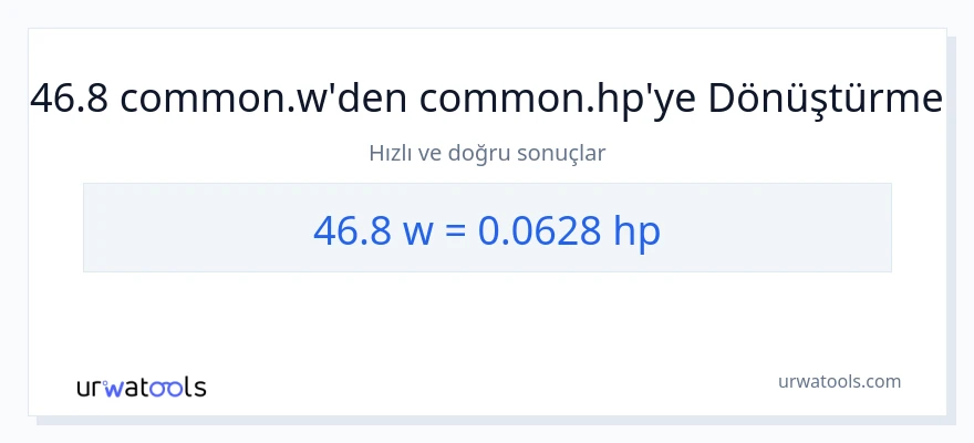 46.8 watt'den beygir gücü'e dönüşüm
