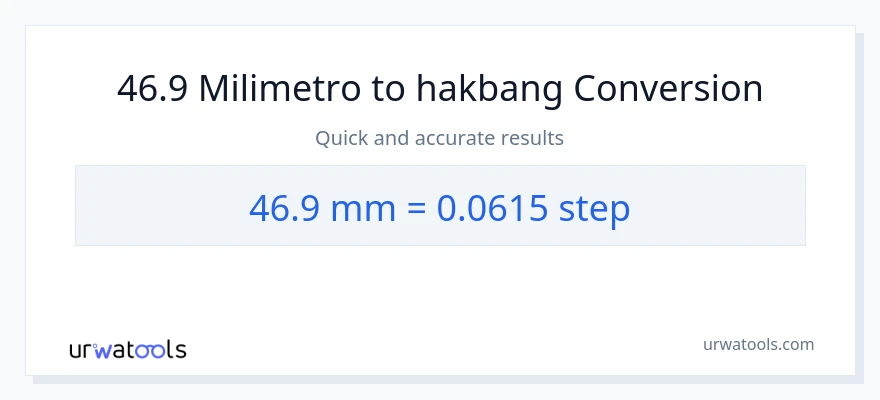 46.9 milimetro patungong mga hakbang na conversion