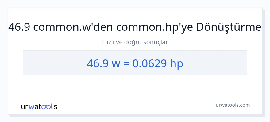 46.9 watt'den beygir gücü'e dönüşüm