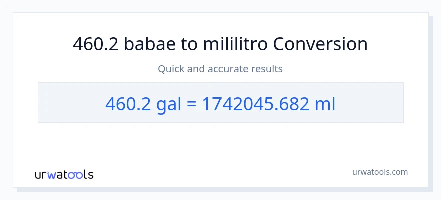 460.2 Mga galon patungong mga mililitro na conversion