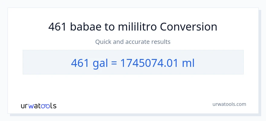 461 Mga galon patungong mga mililitro na conversion