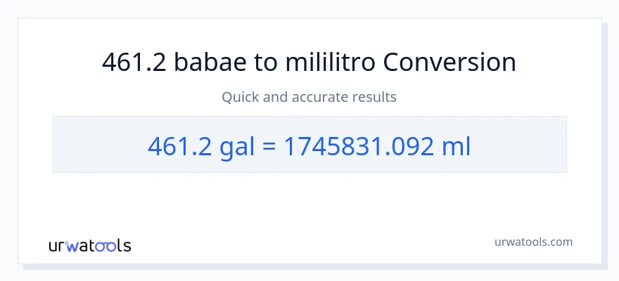 461.2 Mga galon patungong mga mililitro na conversion