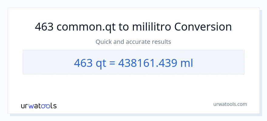 463 Quarts patungong mga mililitro na conversion