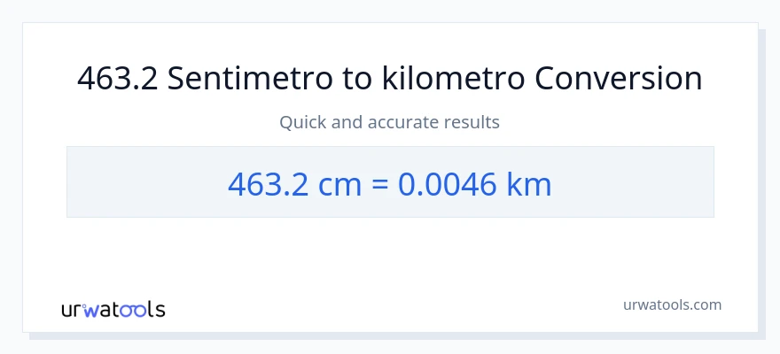 463.2 Mga Sentimetro patungong Kilometro na conversion