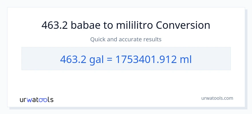 463.2 Mga galon patungong mga mililitro na conversion