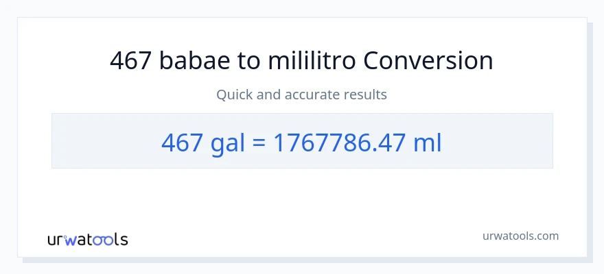 467 Mga galon patungong mga mililitro na conversion