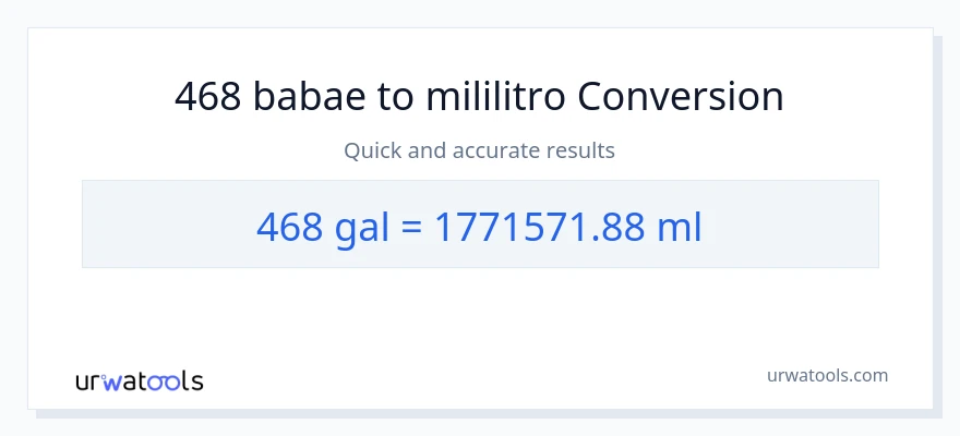 468 Mga galon patungong mga mililitro na conversion
